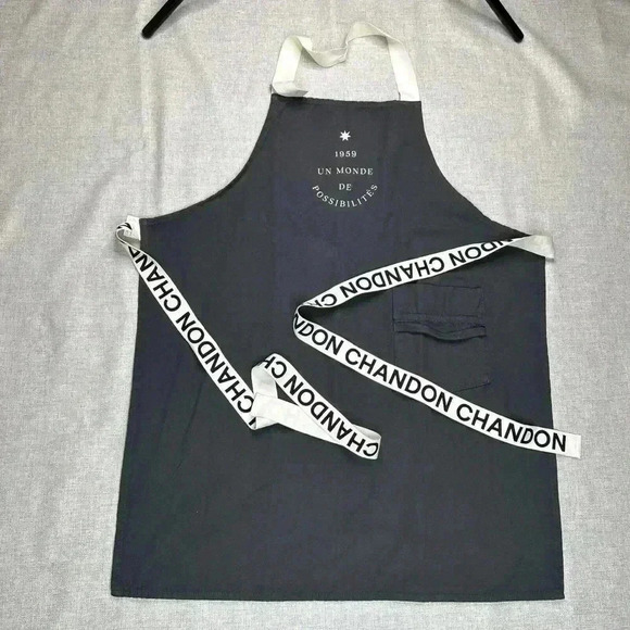 Chandon Apron Gray Color Pocket Logo Chef Barbeque - Picture 1 of 8